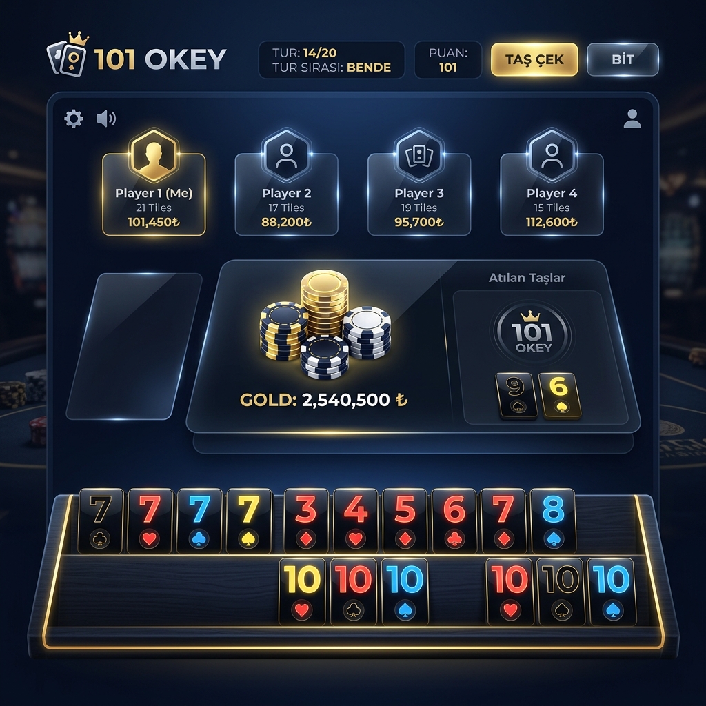 101 Okey Gameplay Mockup